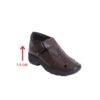 Brown  leather casual sandal for men with a hidden heel