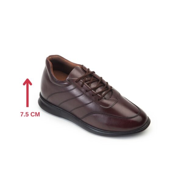 Classic brown low top sneakers with a hidden heel