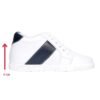 White Sneakers With Navy Blue Stripe