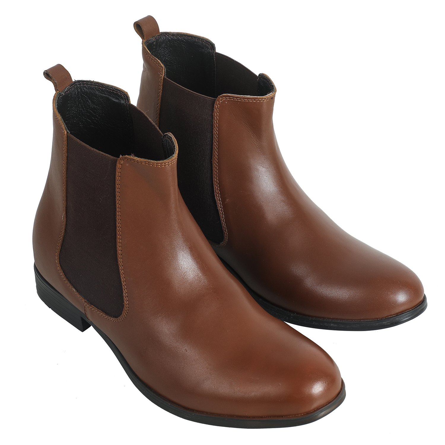Brown Chelsea leather Boots for men with a hidden heel - Image 6