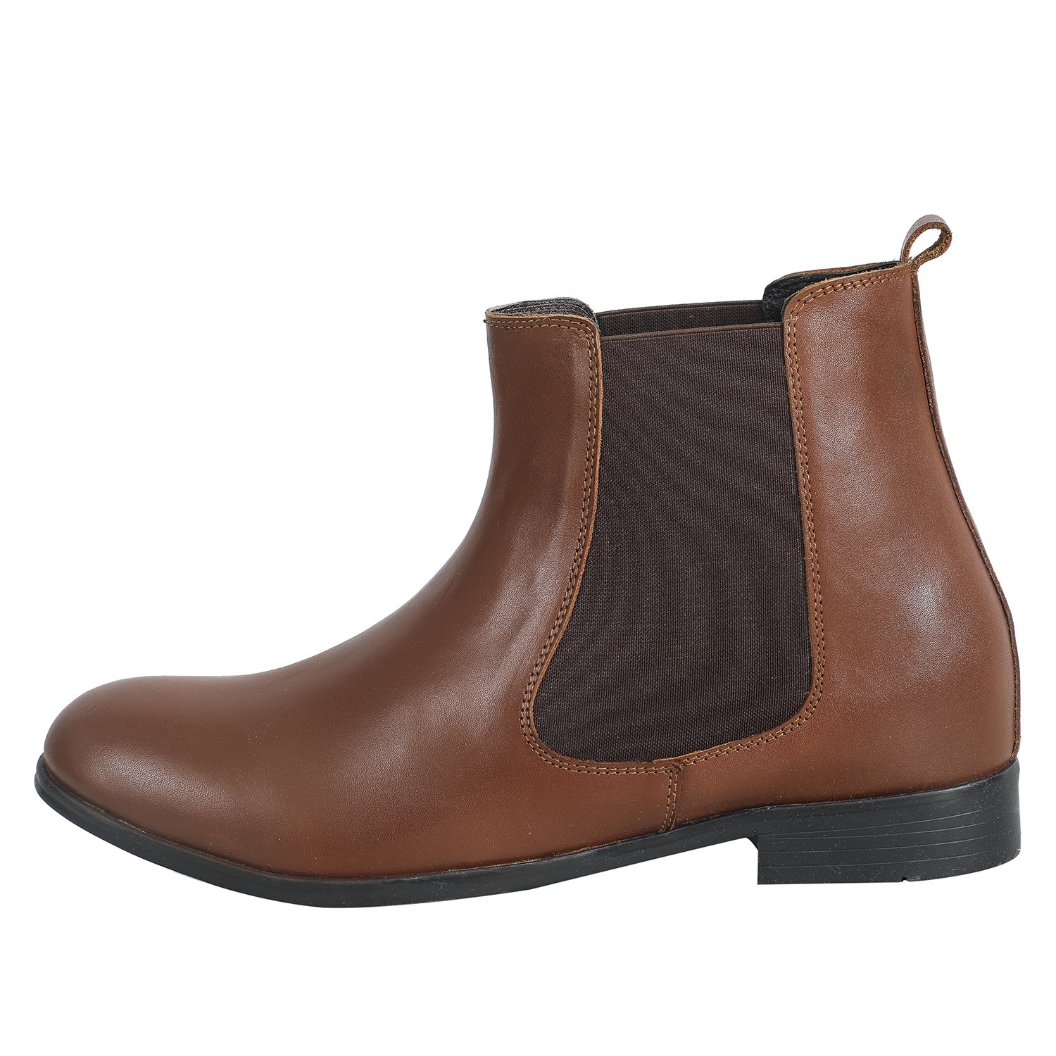 Brown Chelsea leather Boots for men with a hidden heel - Image 2
