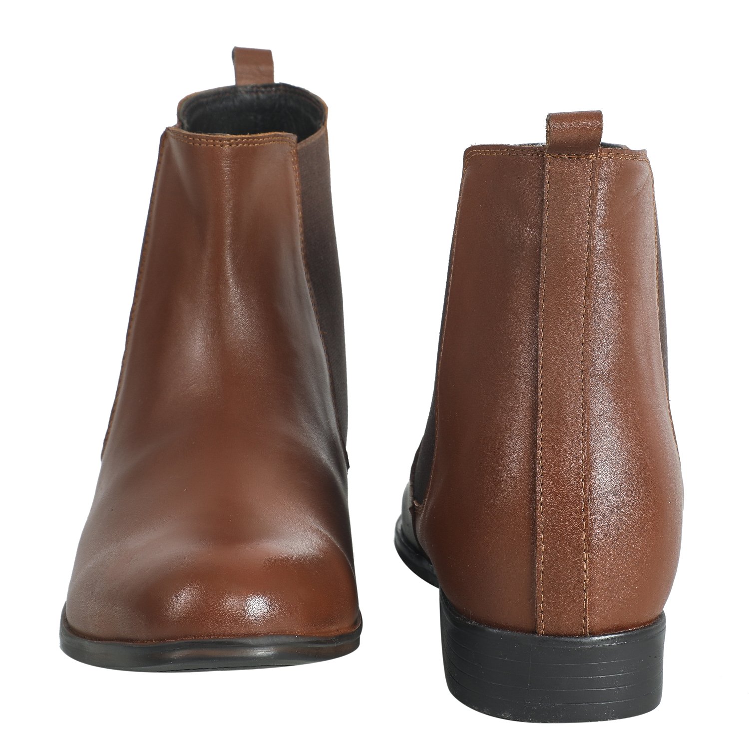 Brown Chelsea leather Boots for men with a hidden heel - Image 4