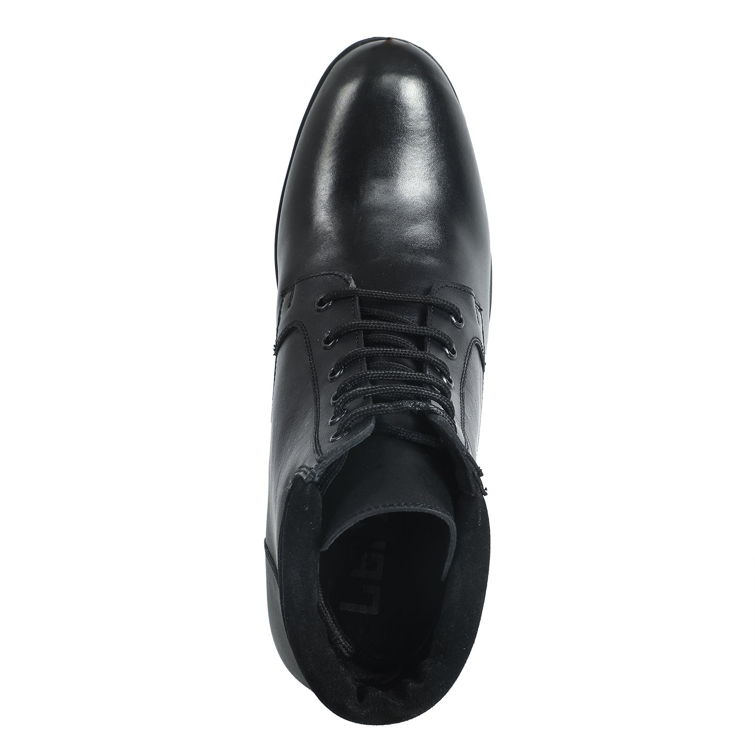 Black high ankle premium leather suede boots for men with a hidden heel - Image 3