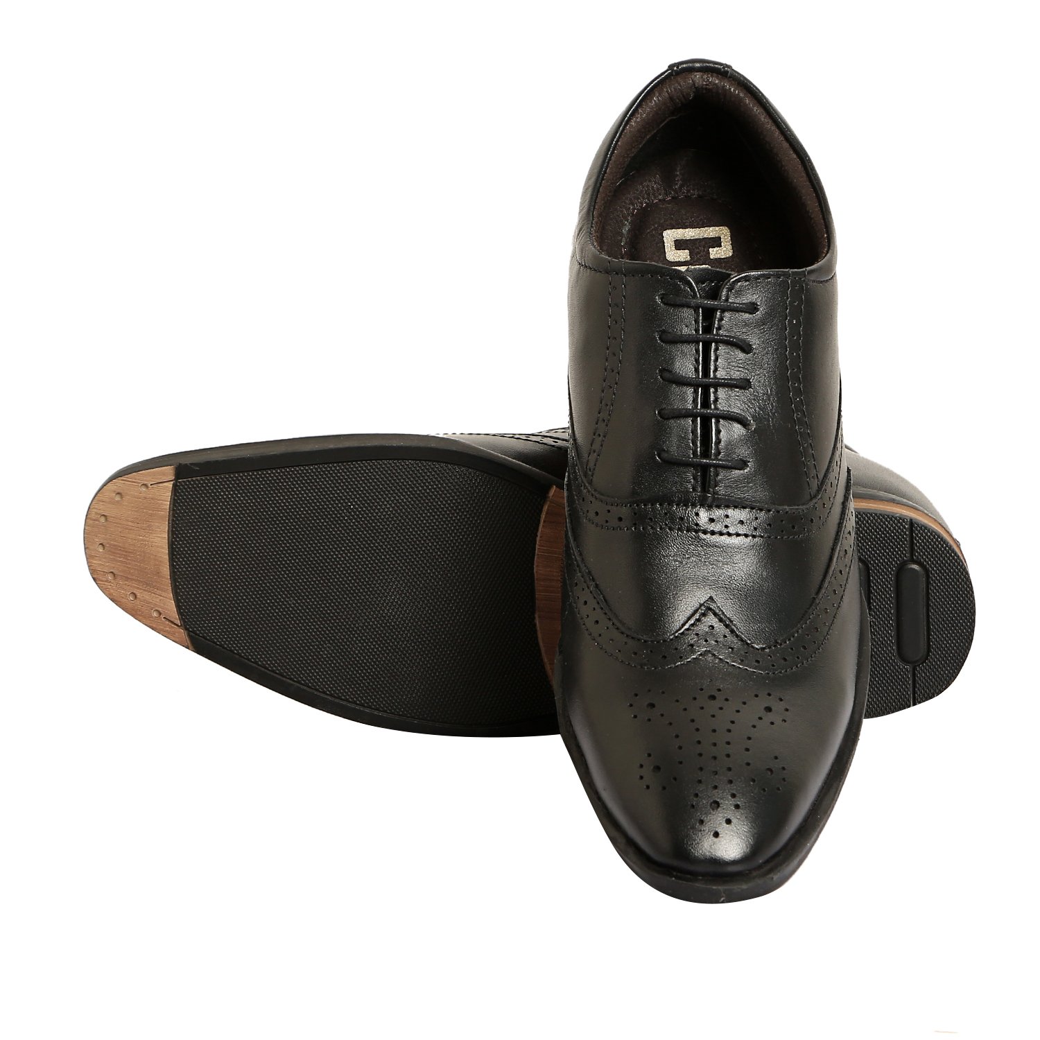 Black brogue derby with a hidden heel - Image 4