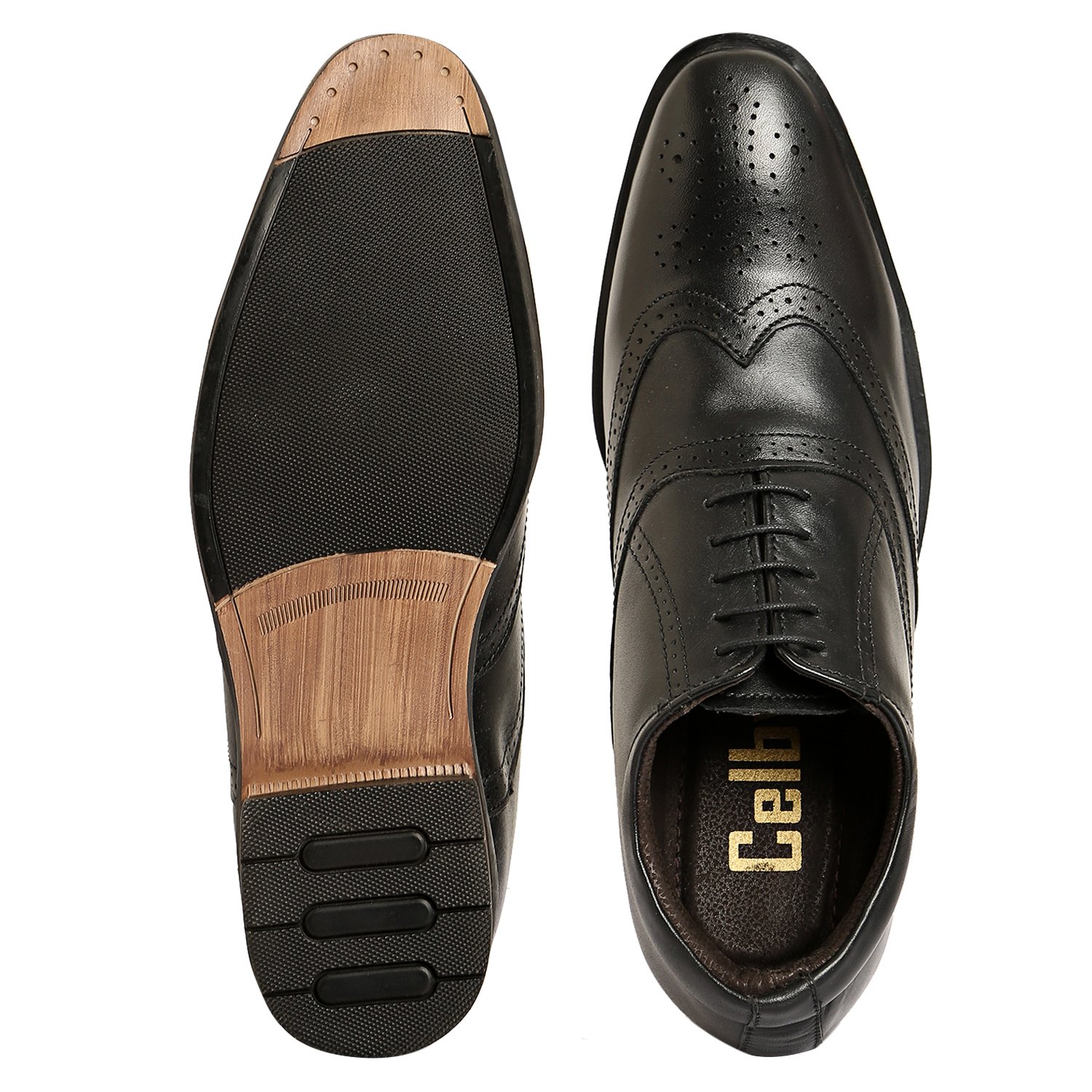 Black brogue derby with a hidden heel - Image 5