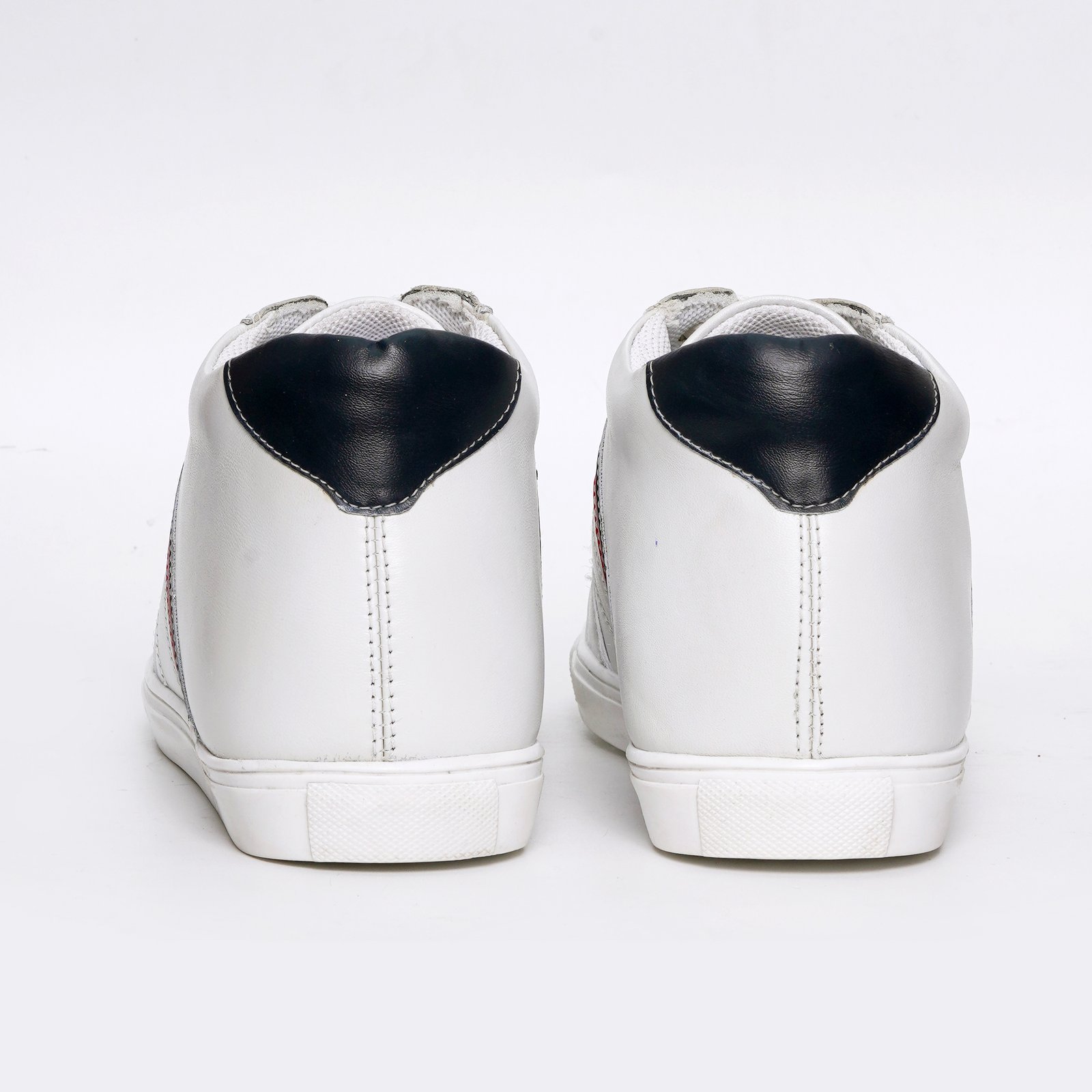 White Sneakers With 2 Colour Stripes - Image 2