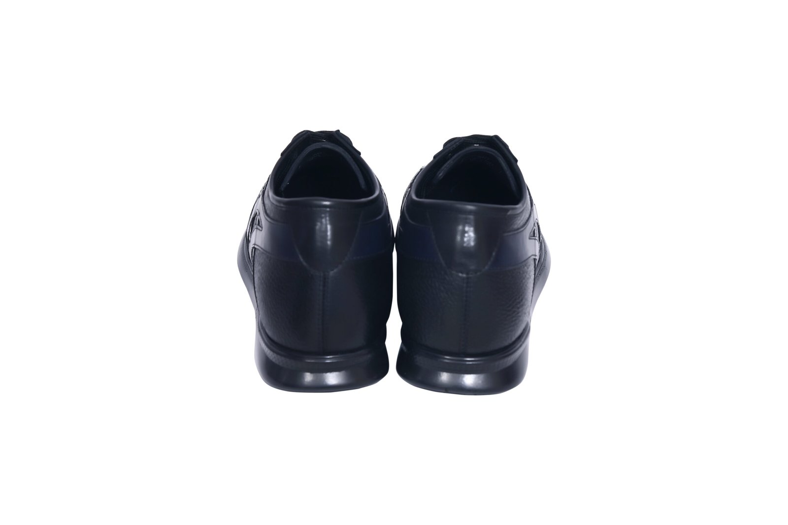 Navy Blue lace up sneakers with a hidden heel - Image 5