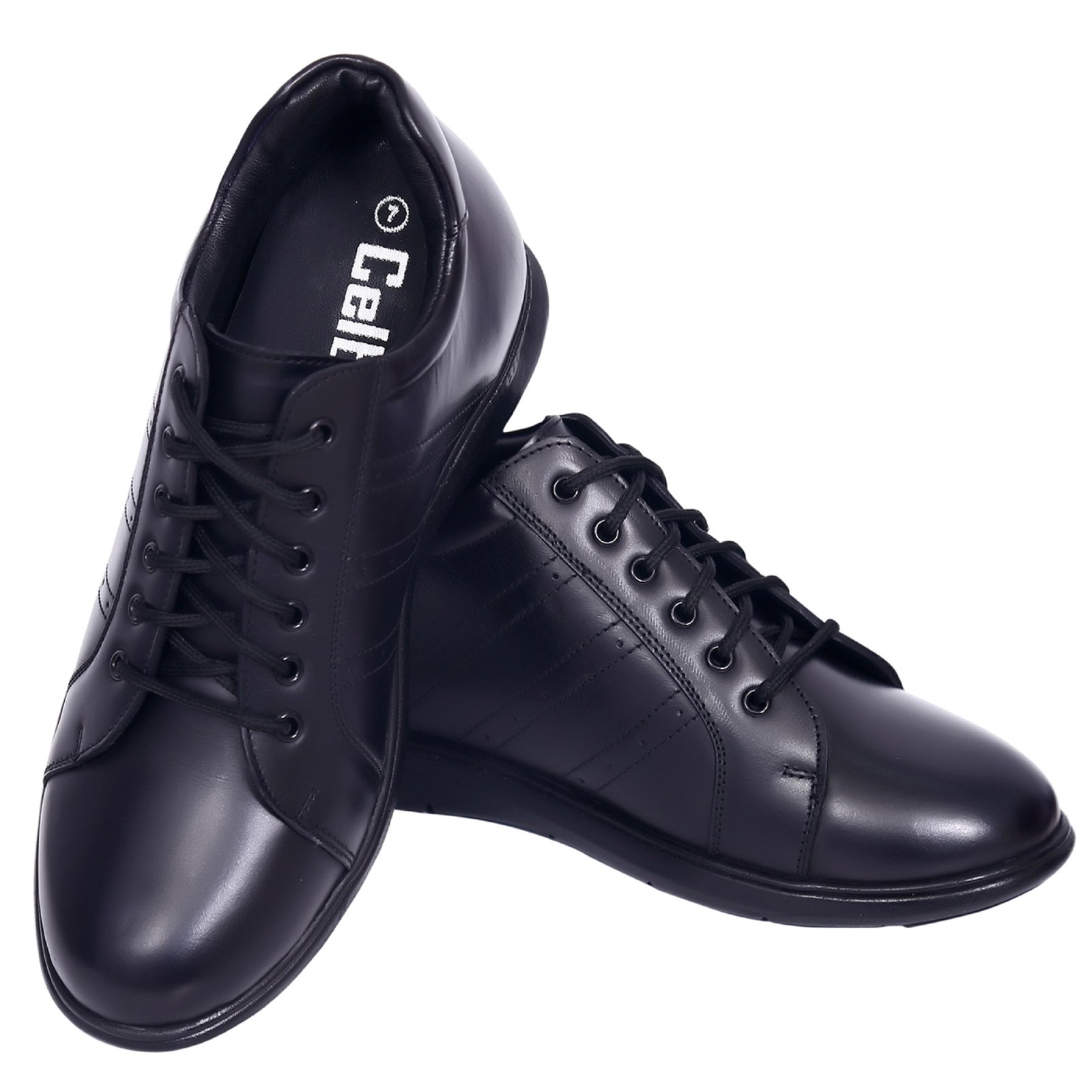 Black monochrome low-top sneakers with a hidden heel - Image 5