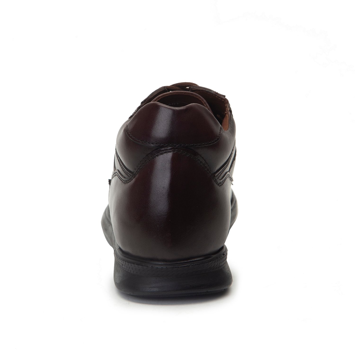 Classic brown leather sneakers for men with a hidden heel - Image 4