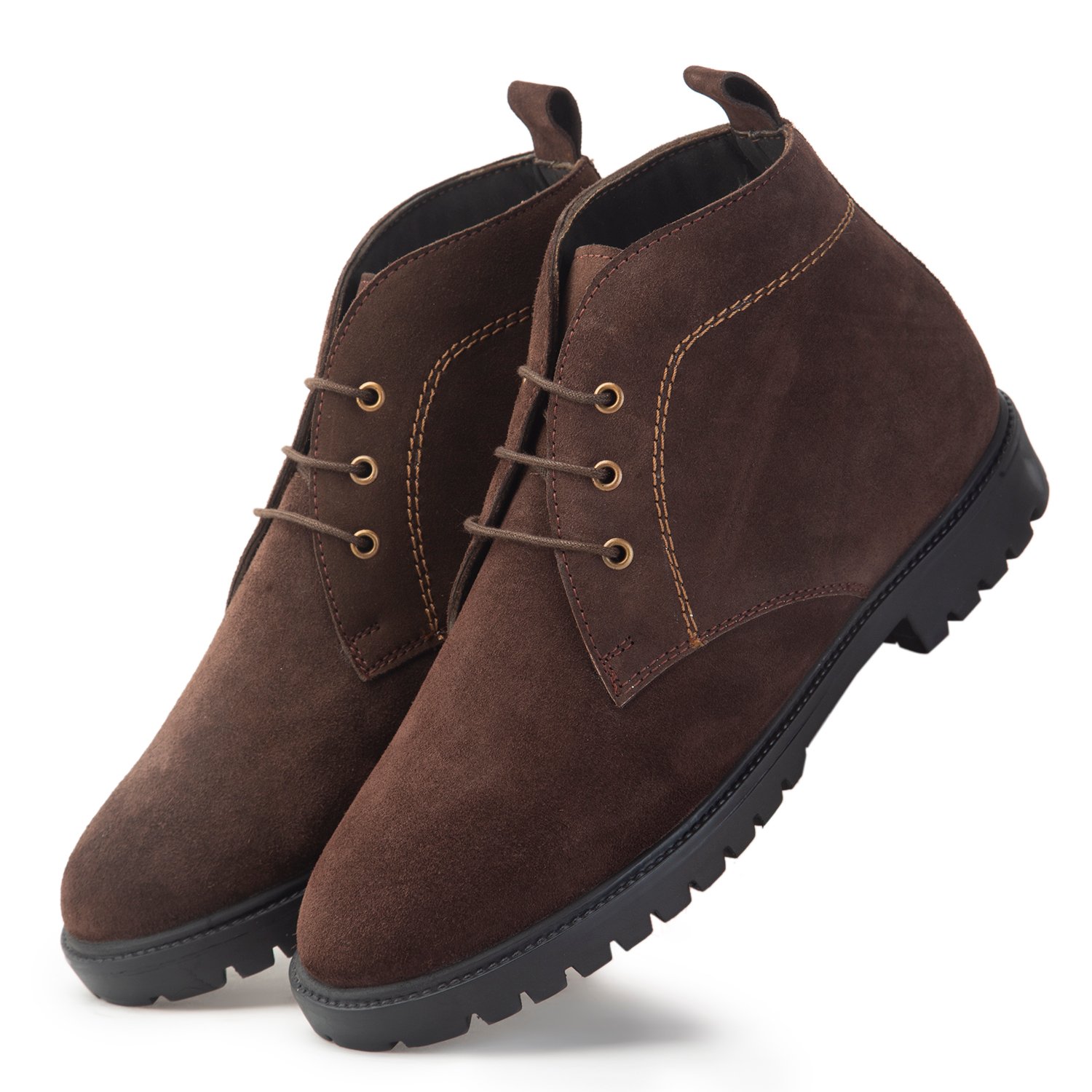 Dark Brown Leather Chukka Boot for Men with a hidden heel - Image 6