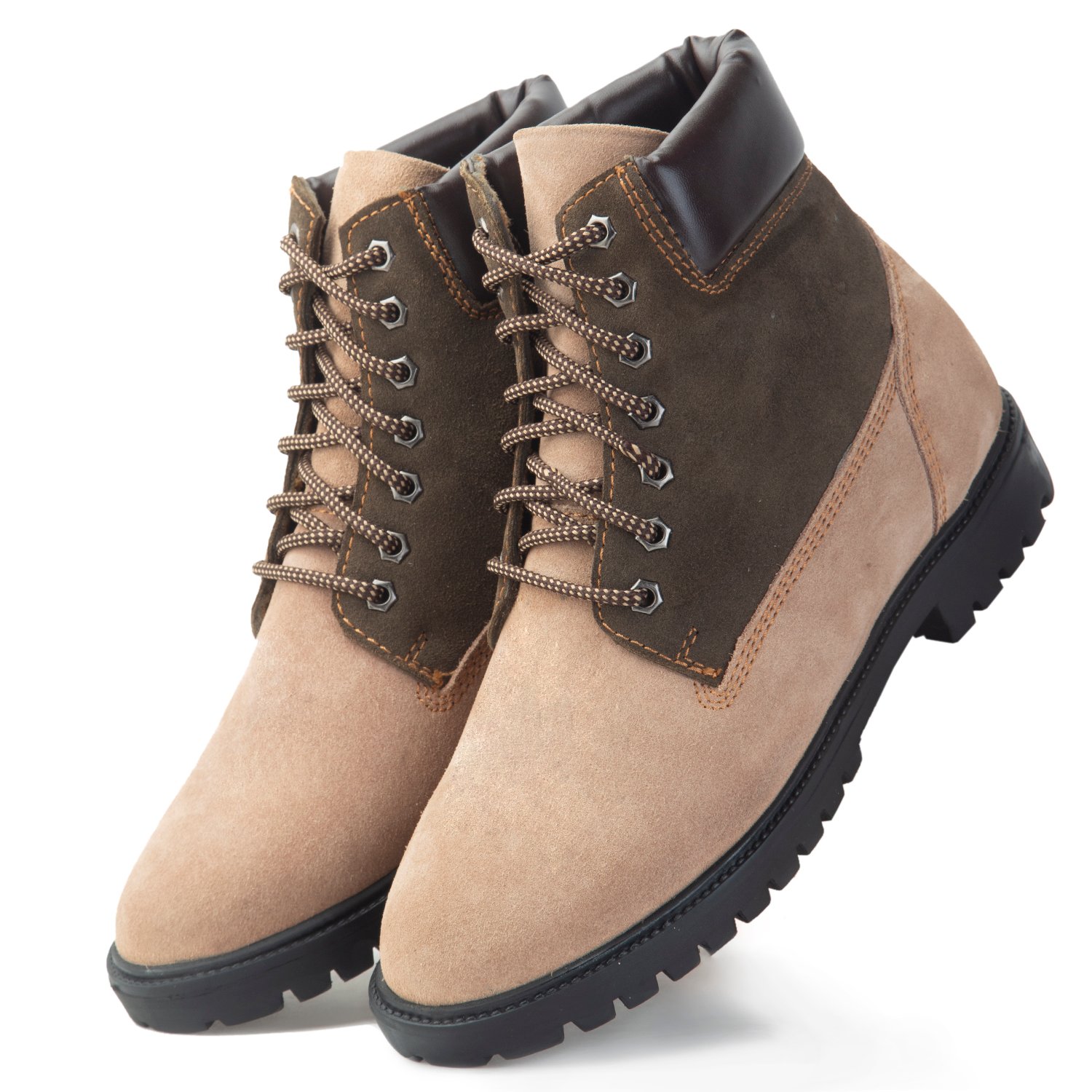 Camel ankle high boots for men with a hidden heel - Image 2
