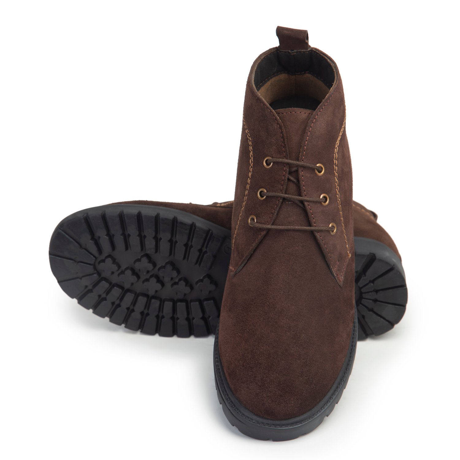 Dark Brown Leather Chukka Boot for Men with a hidden heel - Image 4