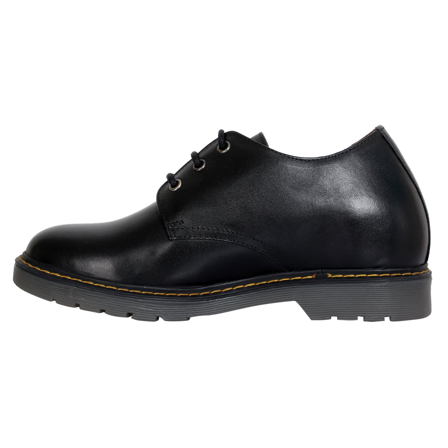 Black genuine leather welted lace ups with a hidden heel - Image 2