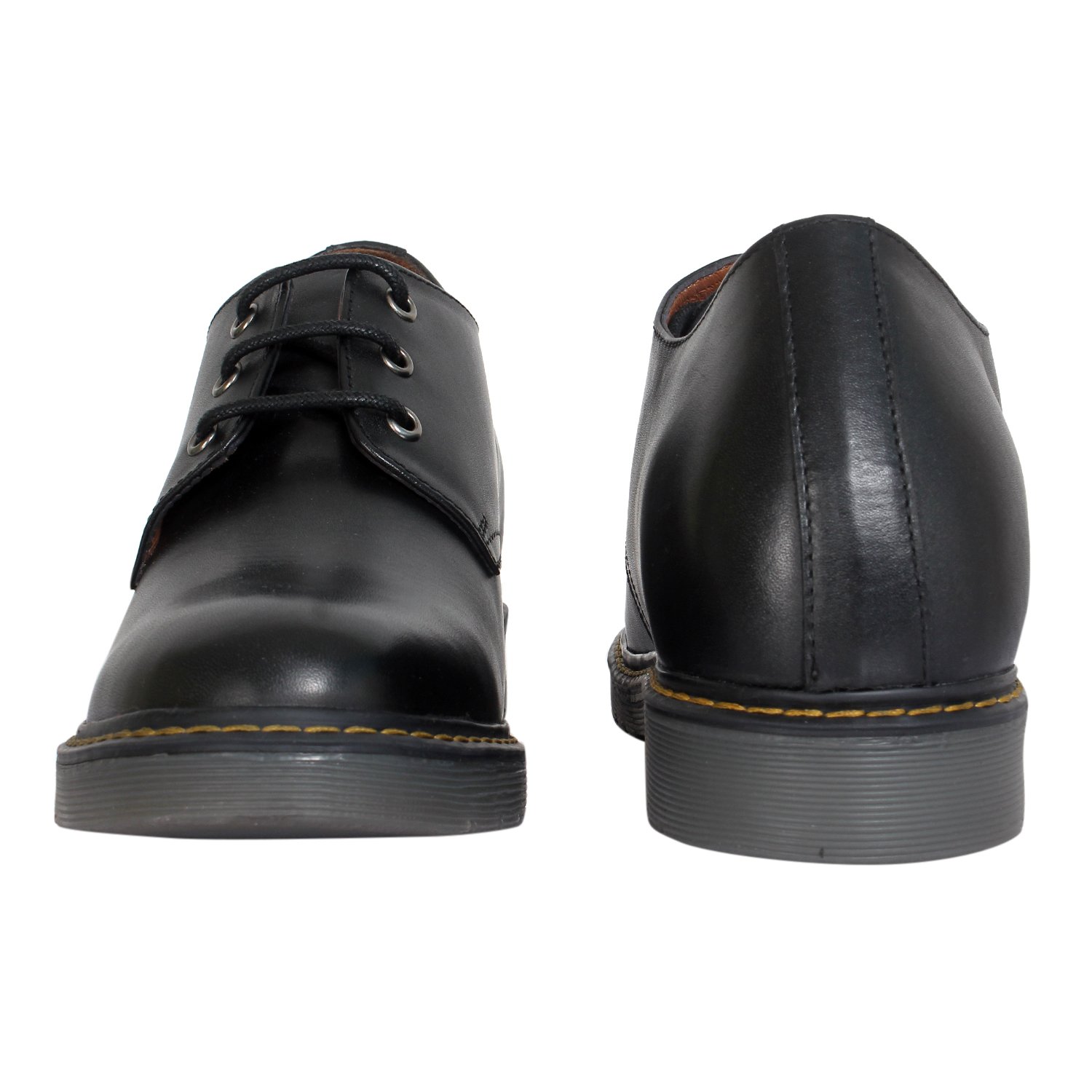Black genuine leather welted lace ups with a hidden heel - Image 4