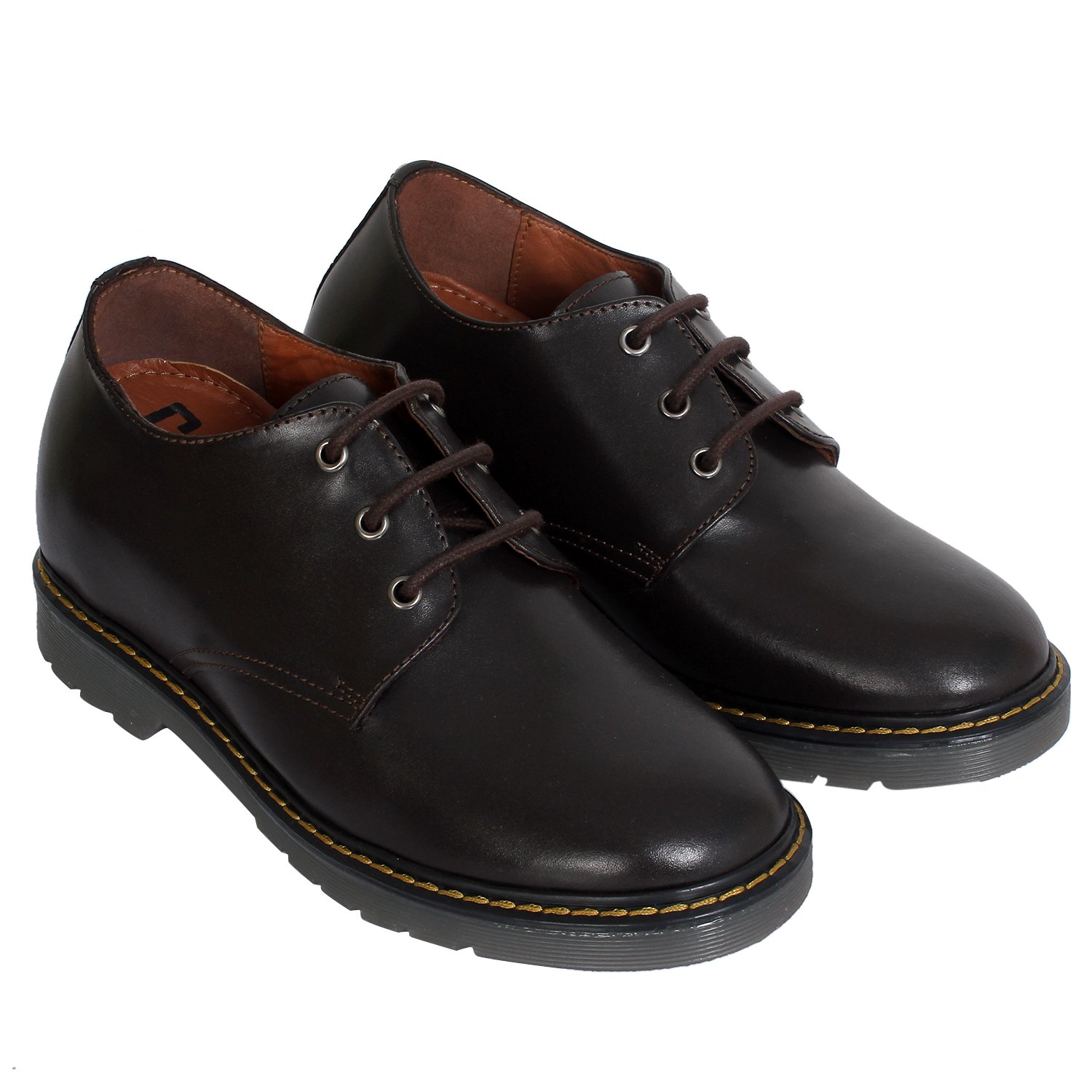 Dark Brown genuine leather welted lace ups with a hidden heel - Image 6