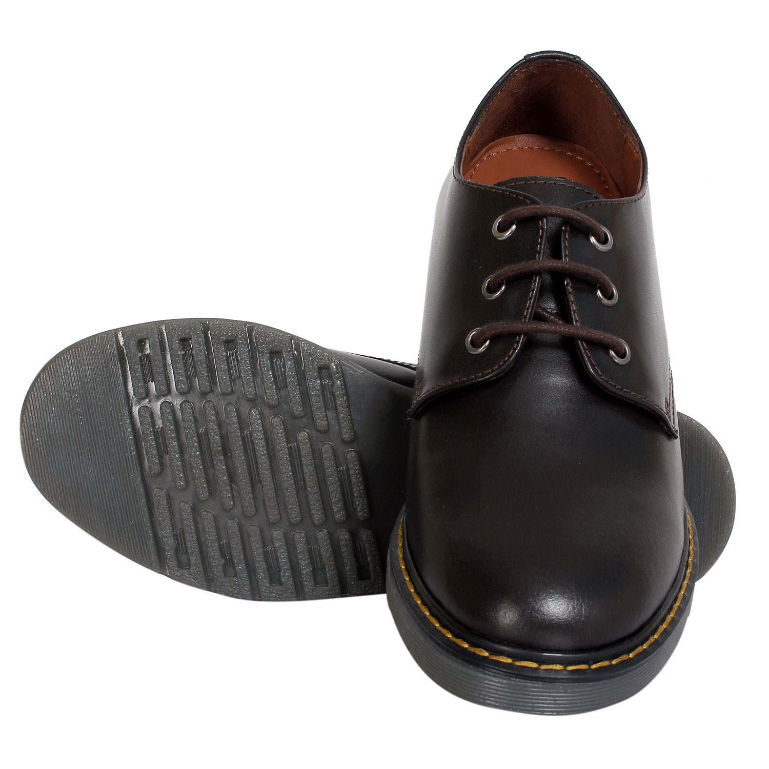 Dark Brown genuine leather welted lace ups with a hidden heel - Image 4