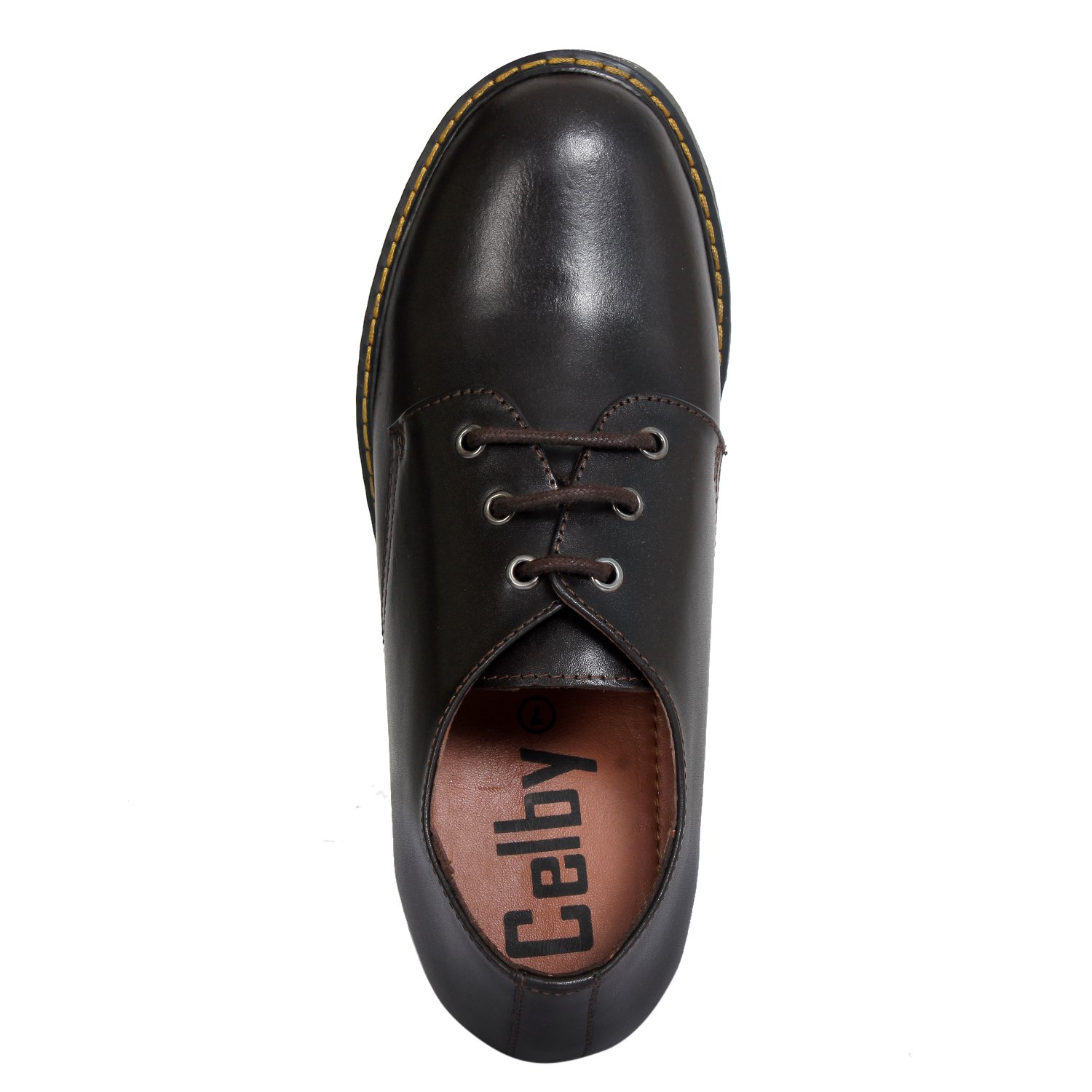 Dark Brown genuine leather welted lace ups with a hidden heel - Image 5