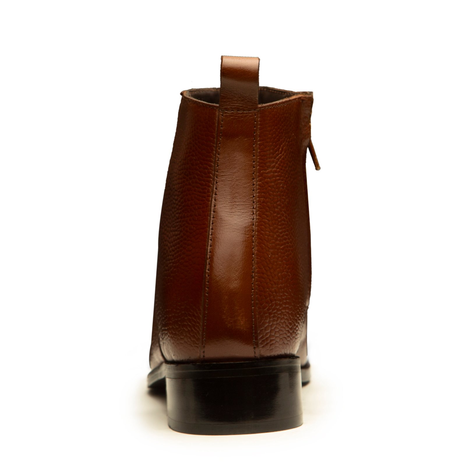 Brown ankle boots with zip detail and hidden heel for men - Image 3