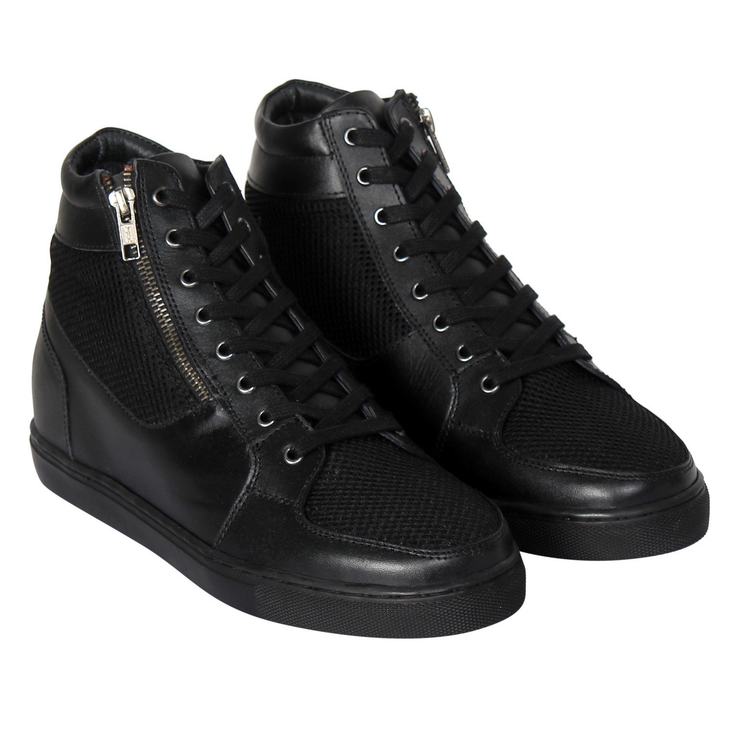 Black ankle high sneakers with a hidden heel - Image 5