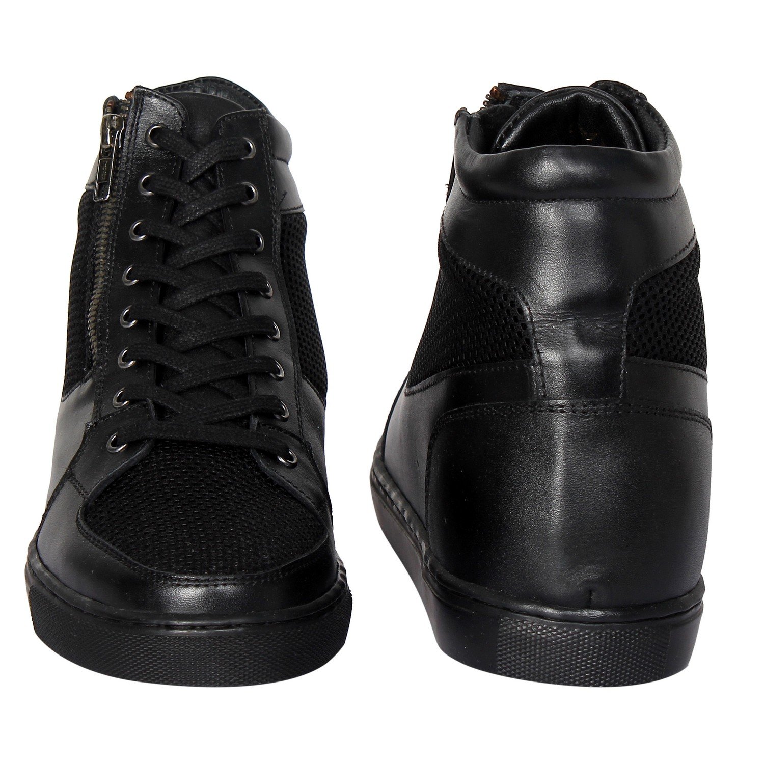 Black ankle high sneakers with a hidden heel - Image 3