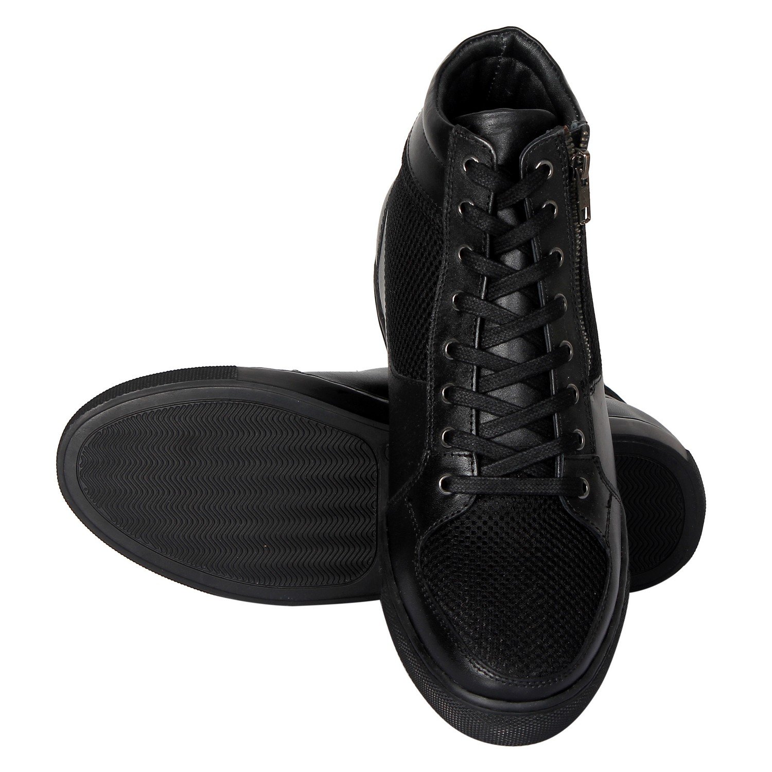 Black ankle high sneakers with a hidden heel - Image 4