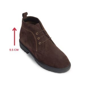 Dark Brown Leather Chukka Boot for Men with a hidden heel