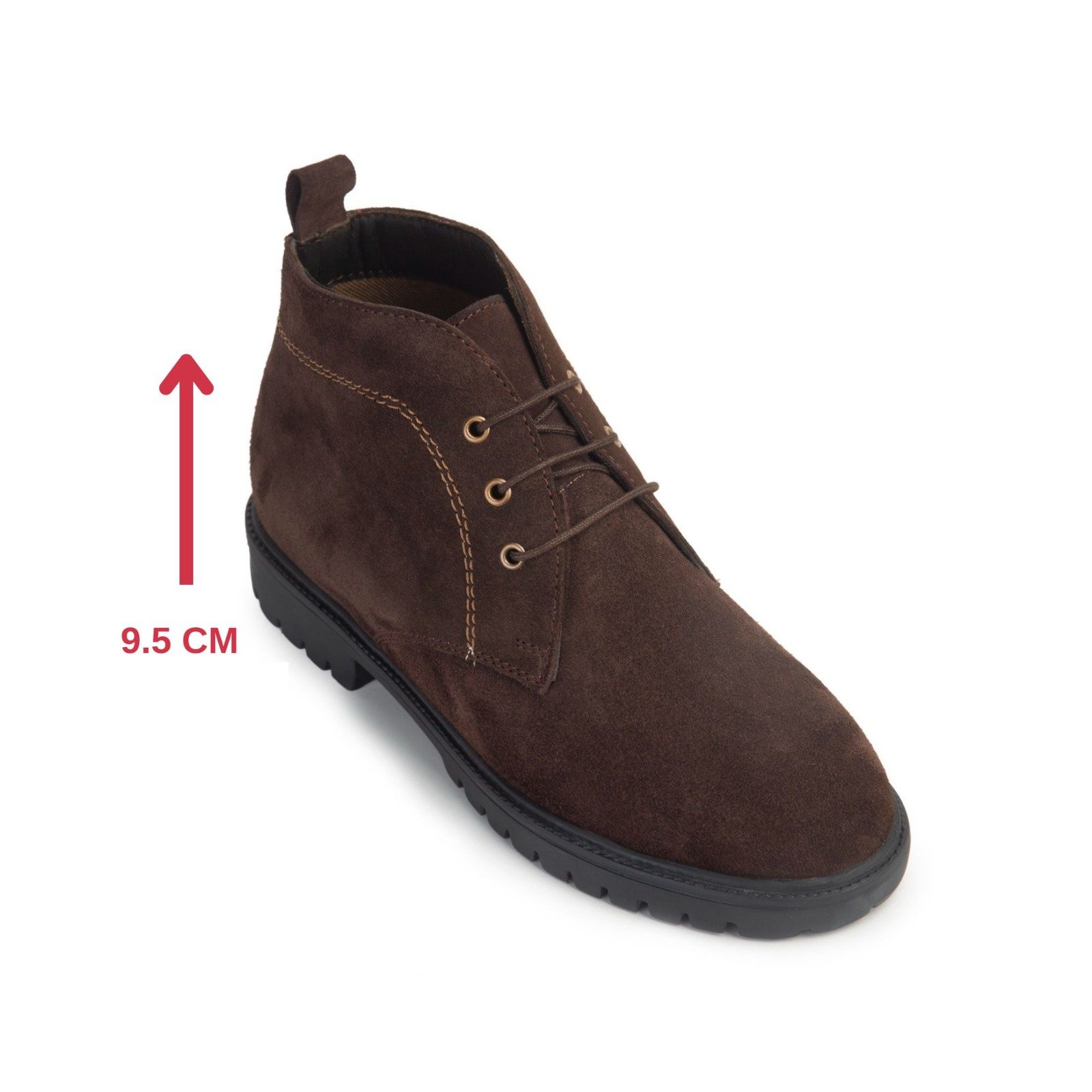 Dark Brown Leather Chukka Boot for Men with a hidden heel