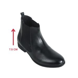 Black Chelsea leather Boots for men with a hidden heel