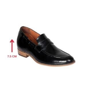 Black loafers for men with a hidden heel