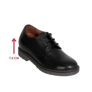 Black genuine leather welted lace ups with a hidden heel
