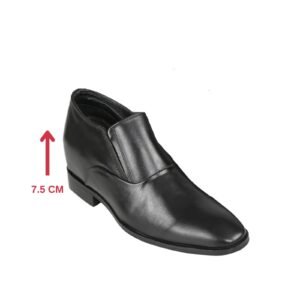Black loafers for men with a hidden heel