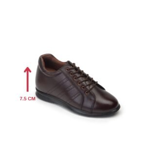 Brown monochrome low-top sneakers with a hidden heel