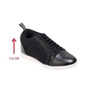 Black Canvas low top sneakers with a hidden heel