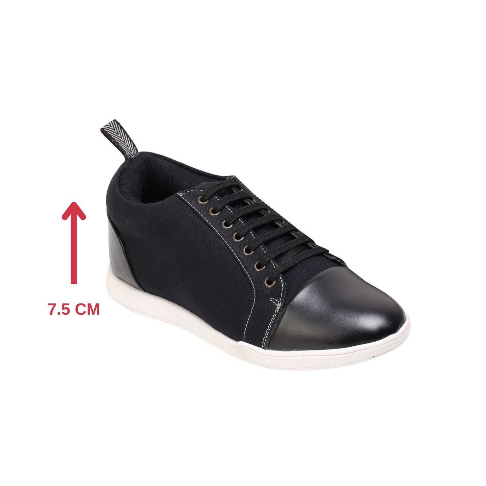 Black Canvas low top sneakers with a hidden heel