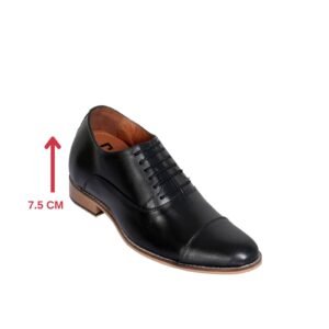 Black men’s oxford lace-up with a hidden heel