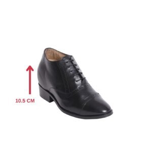 Black semi brogues with a hidden heel