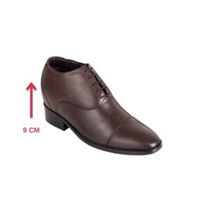 Chocolate brown oxford lace-ups with a hidden heel
