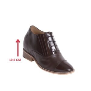Dark brown formal shoes for men with a hidden heel