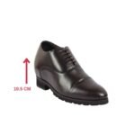 Dark brown oxford shoes with a hidden heel