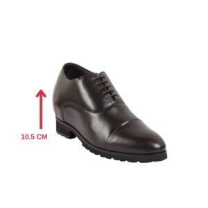 Dark brown oxford shoes with a hidden heel