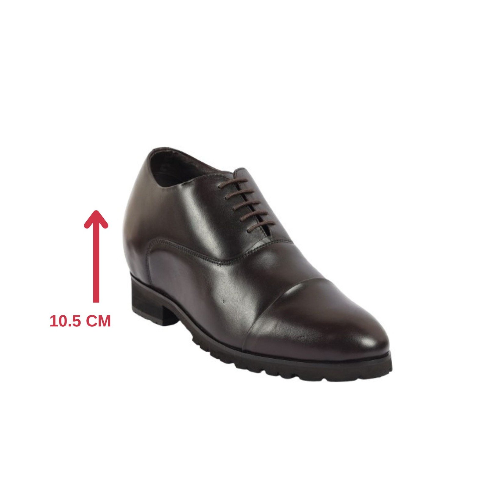 Dark brown oxford shoes with a hidden heel