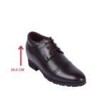 Dark brown leather oxford shoes with a hidden heel