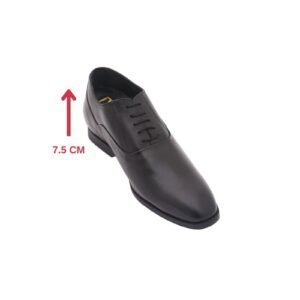 Black leather oxford Shoes for Men with a hidden heel